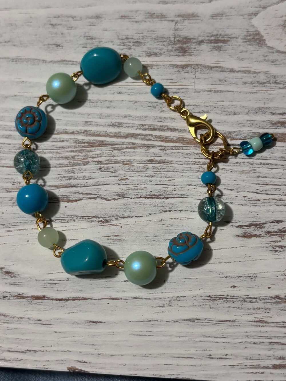 Coastal Turquoise & Aqua Blue Mixed Beaded Bracelet